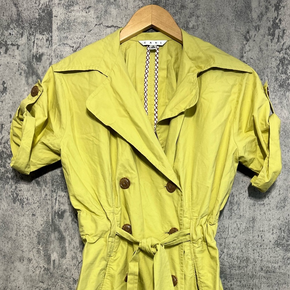 Neon green olive green gorgeous coat jacket dress - Picture 2 of 10